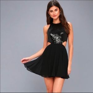 Lulus Black Sequin Dress (Worn Once)